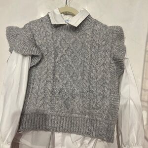 Girls seater vest size 9 and white button up blouse size 8